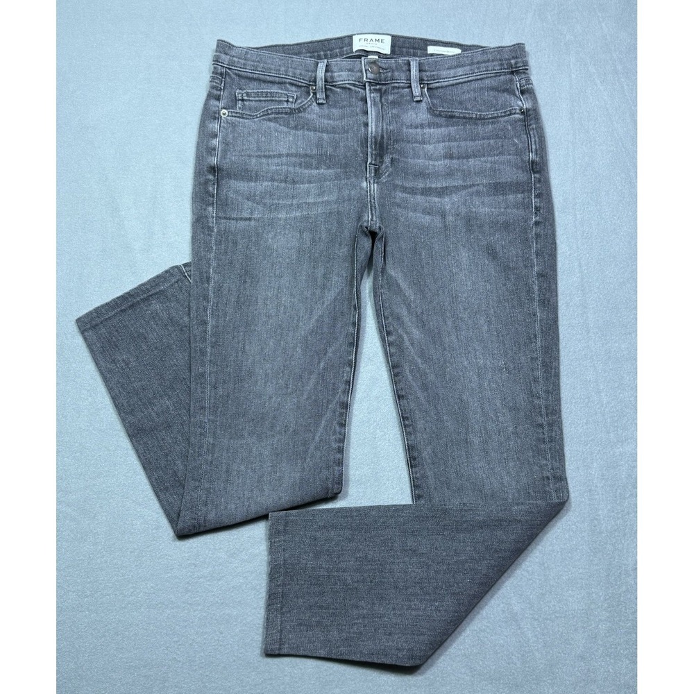Frame Jeans Womens 33x28 L Homme Skinny Saguaro Gray Ankle Boho USA Stretch